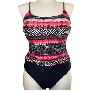 Christina.‎ BOHO Tribal Print Underwire Built-in-Bra Swimsuit One piece 14D XL